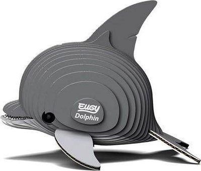 Puzzle 3D Safari Ltd EUGY Dolphin, lodër edukative, materiale që shpërbëhen vetë, shumëngjyrësh