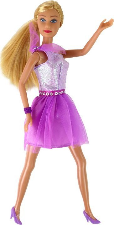 Kukull Leantoys Lucy, me fustan lejla me shkëlqim, me këpucë lejla