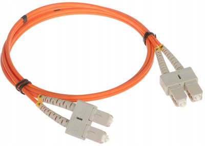 Kabllo patchcord optike multimode PC-2SC/2SC-MM, 1 m, SC duplex, portokalli