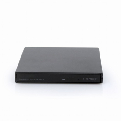 Disk optik i jashtëm Gembird DVD-USB-04, USB 2.0, 24x CD, 8x DVD, i zi