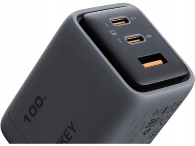 Karikues murit Aukey PA-C5 Comet Mix 3, 100W, 2x USB-C edhe 1x USB, gri