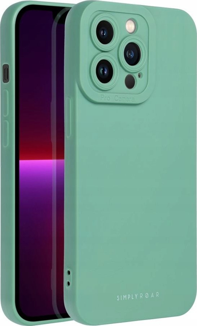 Futrollë Roar Luna për iPhone 16, plastike TPU e butë, mban karikim wireless, jeshile pastel