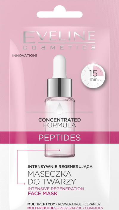Maska fytyre Eveline Peptide, formulë e koncentruar, rigjeneruese, 8ml