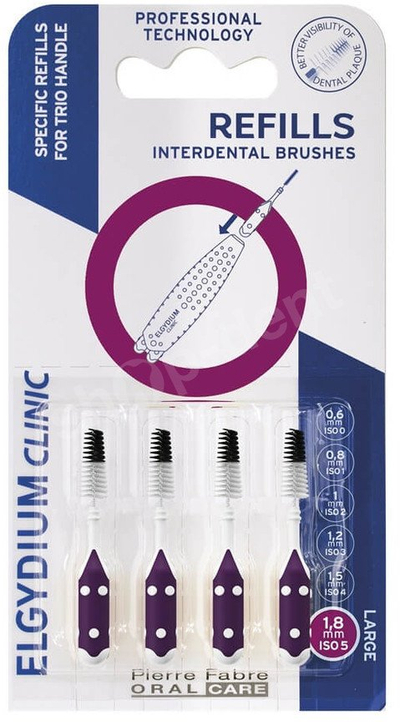 Refille interdentale Elgydium Clinic Trio, 1.8mm, 4 copë, vjollcë