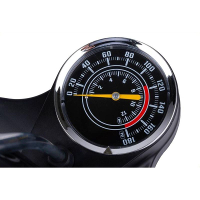 Pompe dyshemeje për biçikletë XQMAX Pro, 160 PSI 11 bar, me manometër, e zezë