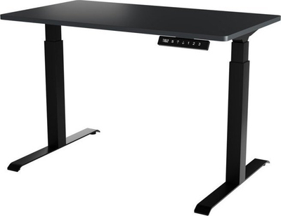 Tryezë zyre Moon, elektrike me ngritje-ulje të lartësisë, 121x67cm, antracit e zezë