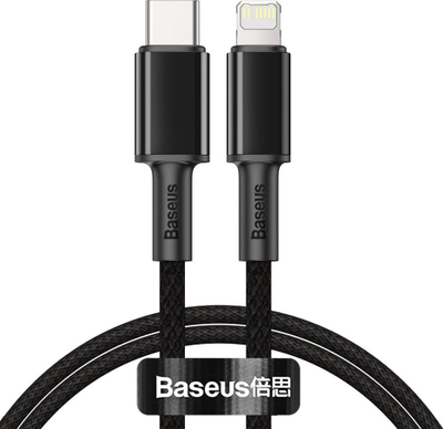 Kabllo Baseus (CATLGD-01), USB-C – Lightning, 1 m, e zezë