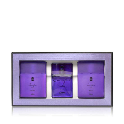 Set Ajmal Sacrifice For Her - Eau de Parfum 50 ml + Losion trupi 225 ml + xhel dushi 225 ml