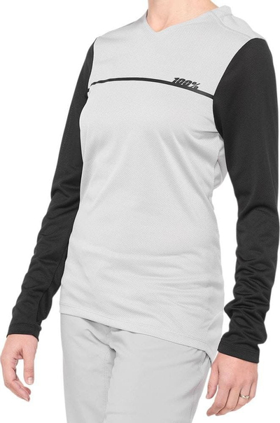Bluzë çiklizmi 100% RIDECAMP Womens Longsleeve Jersey, S, e hirtë