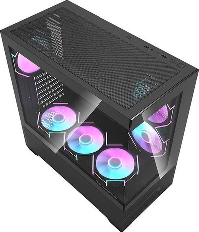 Kasa kompjuteri DarkFlash, PSU 700W, 6 ftohës, mbështetje ftohje me ujë, e zezë