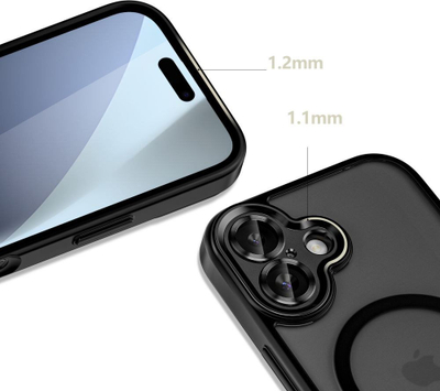 Kapak telefoni Tech-Protect MagCam MagSafe, për iPhone 17, mat, i zi