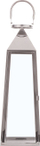 Fener metalik dekor, çelik inox, 42 cm, argjendtë