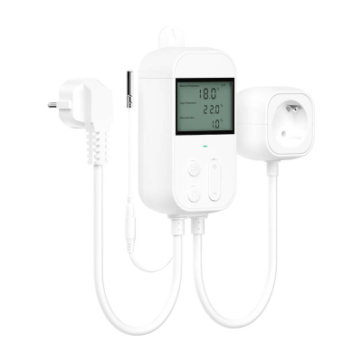 Prizë smart Meross, Wi‑Fi 2.4 GHz, termostat me ekran digjital, e bardhë
