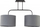 Llambë tavani dyshe moderne, 2x E27 100W, metal, gri