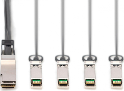Kabllo rrjeti Digitus QSFP+ në 4x SFP+, 40G, 2m, i zi