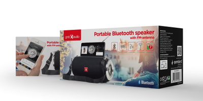 Bluetooth звучник Gembird SPK BT 17, пренослив, FM радио, црн