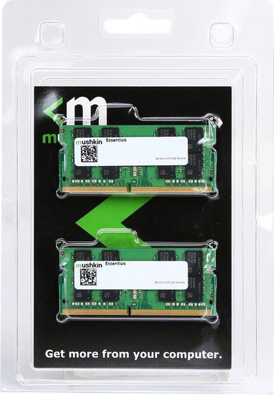 RAM për laptop Mushkin Essentials, 32GB 2x16GB, DDR4 3200MHz, e gjelbër