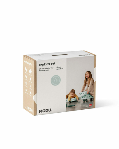 Set ndërtimi për fëmijë MODU Explorer, 15 krijime, Ocean Mint Forest Green