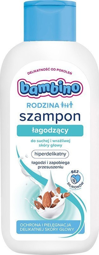 Shampo qetësuese Bambino Family, pa silikon, 400ml, e bardhë