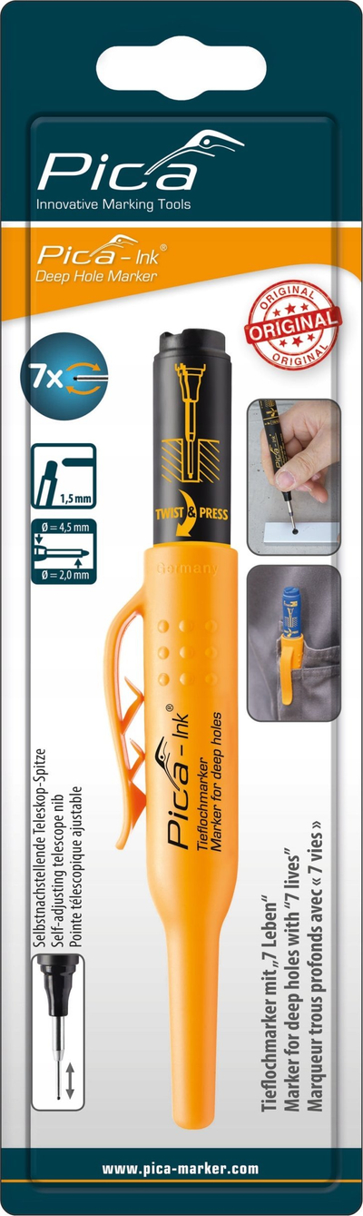 Marker thellësie - Ink Deep Hole, me alkool, i zi