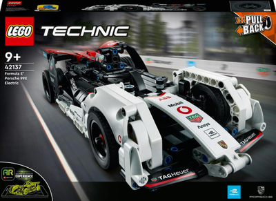 Set ndërtimi Lego Technic Formula E Porsche 99X Electric 42137, makinë garash me tërheqje, shumëngjyrëshe