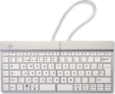 Tastierë R-Go Tools Split Break, ergonomike, me kabllo, e bardhë