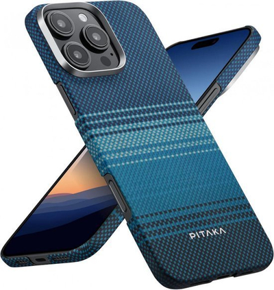 Mbështjellës telefoni PITAKA Tactile Woven Moonrise, për iPhone 16 Pro Max, i zi