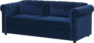 Sofë krevati Beliani Chesterfield Velvet, me palosje, kadife, blu e errët