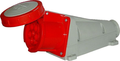 Prizë industriale e izoluar 63A 400V, IP67, e kuqe