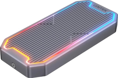Kuti e jashtme SSD Unitek S1210B, M.2 NVMe dhe SATA, USB C 3.2 Gen 2, me RGB
