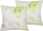 Set jastëkësh për zbukurim Beliani PEPEROMIA, pambuk, 45 x 45 cm, me lule e gjethe, të bardhë