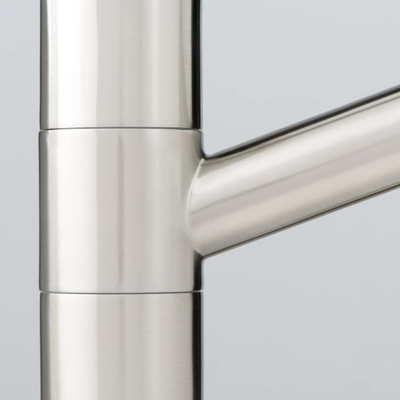 Rubinet kuzhine SCHÜTTE UNICORN, me dush tërheqës, pamje çelik inox, argjendt