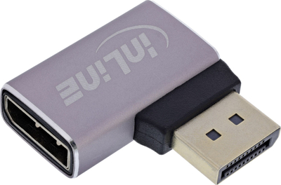 Adapter DisplayPort InLine 1.4, prizë edhe fole, kënd 90°, 8K UHD