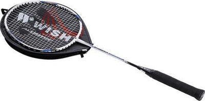 Raketë badminton Wish Steeltec 9, çelik, me mbulesë, bardh e kaltër