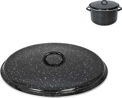 Kapak tenxhere çelik i smaltuar, 32 cm, rezistent, kafe