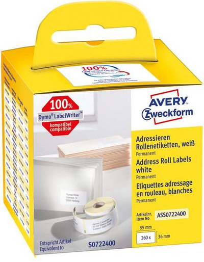Shirit me etiketa ngjitëse Awery Zweckform, 36 mm, i bardhë