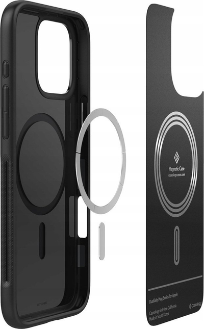 Mbrojtëse telefoni Spigen Caseology Dual Grip MagSafe, për iPhone 16 Pro, Onyx Black, e zezë