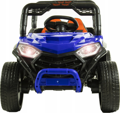Makine elektrike lodër Buggy Jeep 4X4, sedilje me lëkurë, rrota EVA, MP3, blu