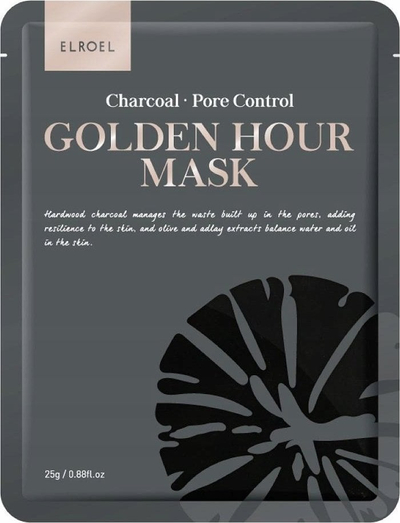 Maskë fytyre Elroel Golden Hour, me karbon t’aktivum, për pastrim e detoks, 25 g