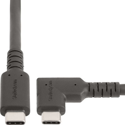 Kabllo StarTech USB C 2m, kënd i djathtë, 5 Gbps, 100W PD, i zi