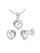 Set bizhuterie Silvego JJJS659, vathë dhe varëse, argjend, zemër me gurë, argjendtë