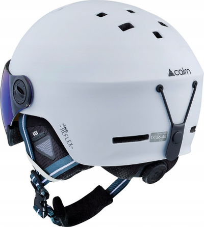 Helmet skish Cairn Reflex Visor, me vizor të integruar, ventilim i rregullueshëm, i bardhë