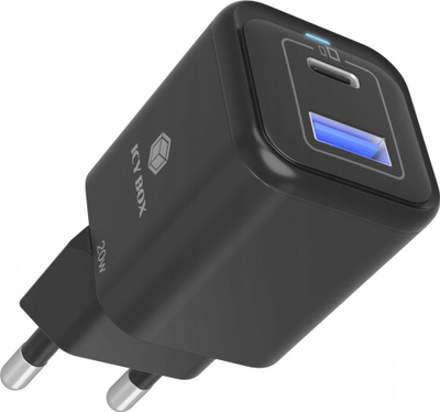 Karikues muri Icy Box IB-PS1020-PD, 20W, me USB Type C edhe USB, i zi