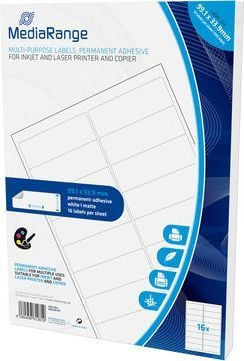 Etiketa vetëngjitëse MediaRange MRINK147, 99.1x33.9mm, 800 copë, të bardha