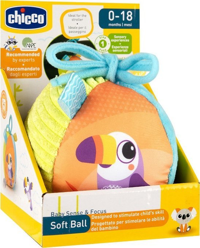 Top lodër Chicco Soft Ball, material i butë, për bebe, shumëngjyrësh