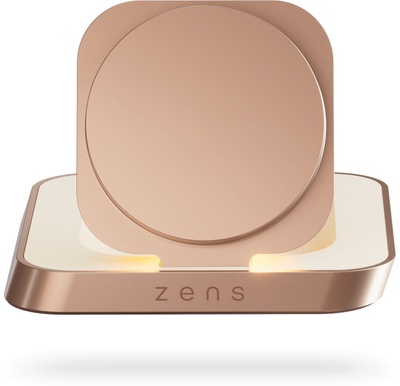 Безжичен полнач Zens Magnetic Nightstand, 15W, за iPhone и AirPods, бело-бакарен