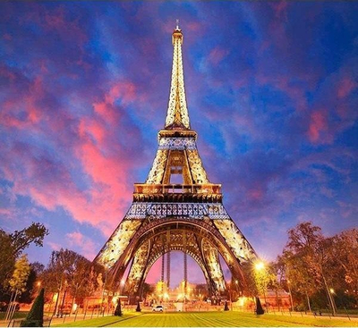 Mozaik diamanti 5D Norimpex, Kulla Eiffel natën, 40x30 cm