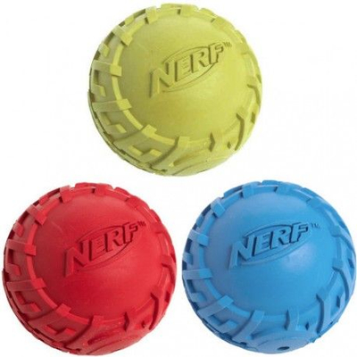 Топка играчка за кучиња Hagen Nerf Rubber Squeaky Ball, големина M, дијаметар 7.6 cm, повеќебојна