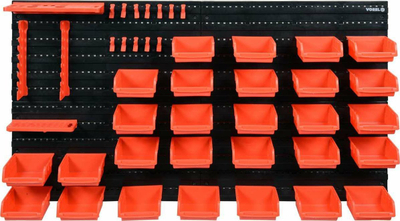 Pajisje muri për vegla Vorel Tool Wall, 48 copë, 95x54.4cm, gri