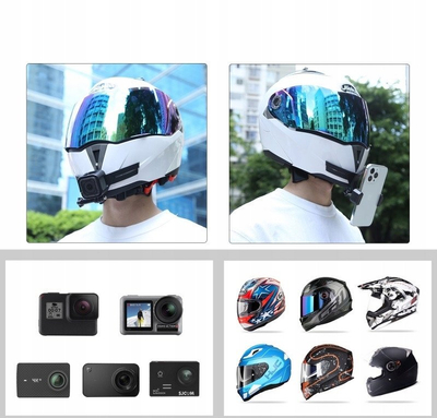 Mbajtëse kamere për helmeta Puluz PU847B, montim GoPro, ABS fleksibël, e zezë